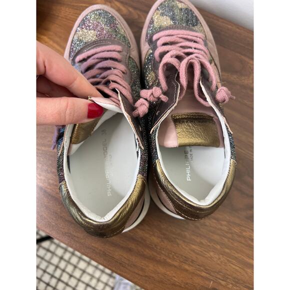 NEW Philippe Model Paris Trpx Basic Women's Sneakers in Pink Camo Size: 8 - Picture 5 of 8